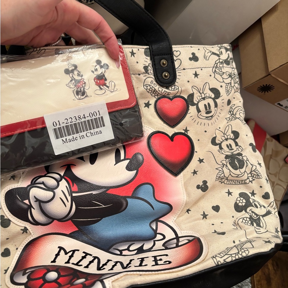 Minnie Mouse Tote Bag with Hearts